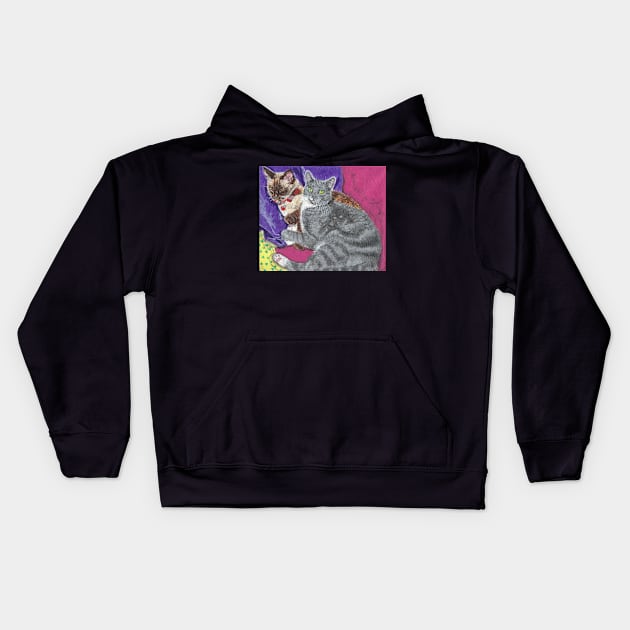 Siamese cat Kids Hoodie by SamsArtworks